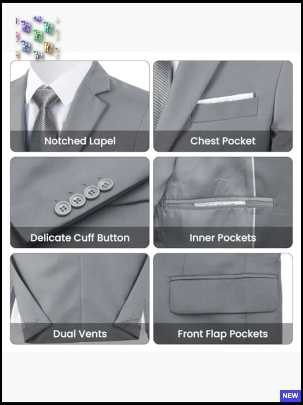 Slim Fit Three Piece Suit Set Elegant Classic Tuxedo for Wedding Business